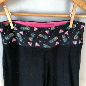SO tropical fruit print yoga pants